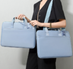 15.6 Inch Thin Laptop Bag Can Be Carried On One Shoulder Or Crossbody In Light Blue - Image 2