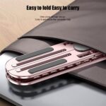 Aluminum Alloy Laptop Stand Folding Lift Vertical Base Heightening Bracket (Pink) - Image 5