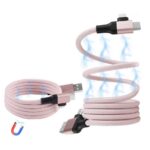 Magnetic Data Cable Fast Charging 60w Dual Input Dual Output Multi-function Magnetic Charging Cable Type-c (pink) - Image 4