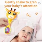 Lion & Giraffe Soft Plush Handheld Rattles for Sensory Development - Image 2