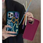 3D Silicone Sensory Phone Case for iPhone 13/14/15 Blue - Image 3