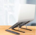 Aluminum Alloy Laptop Stand Folding Lift Vertical Base Heightening Bracket (Black) - Image 5