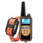 Orange Rechargeable Waterproof Dog Training Collar with Remote