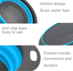 Round Foldable Telescopic Water Filter Basket Blue 3-piece Set - Image 5