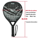 Camewin Carbon Fibre Padel Racket-Grey - Image 4