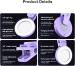 Mini 9-color Pocket Fill Light LED Selfie Ring Light Portable Light Purple - Image 5