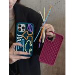 3D Silicone Sensory Phone Case for iPhone 13/14/15 Red - Image 2