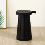 Portable Retractable Folding Stool-Black - Image 2