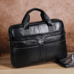 Genuine Leather Men's Briefcase High Quality Business Classic Handbag Holds 14.7 Inch Laptop Bag Black - Image 5