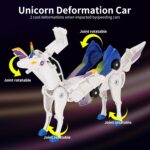 Blue Magnetic Transforming Unicorn Car Toy Automatic Shape-Shifting Robot for Kids - Image 3