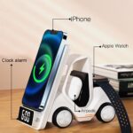 3 In 1 Car Shape Fast Wireless Charger Stand-White - Image 5