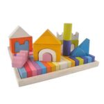 64-Piece Wooden Castle Building Block Set - Image 3