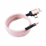 Magnetic Data Cable Fast Charging 60w Dual Input Dual Output Multi-function Magnetic Charging Cable Type-c (pink)