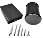 Kitchen Rolling Knife Sharpener Aluminum Alloy Diamond Drum Whetstone 15&20 Degree Magnetic (Black) - Image 5