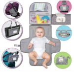 Gray Travel Baby Waterproof Changing Mat Hanging Foldable Storage Bag - Image 3