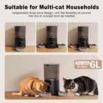 Smart Automatic Pet Feeder For Cats&Dogs 6L With App Control WIFI-Black - Image 3