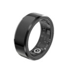 Black Waterproof Smart Ring with Health Tracking and Remote Camera Control