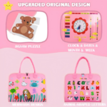 Early Childhood Education Schoolbag Felt Busy Board Educational Toy - Image 3