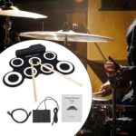 White Electronic Drum Set Boys And Girls Practice Pad Set Portable Drum Set - Image 4