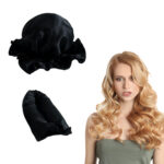 Curling Rod & Cap Satin Heatless Hair Rollers Set-Black - Image 2