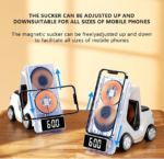 3 In 1 Car Shape Fast Wireless Charger Stand-White - Image 4