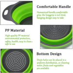 Round Foldable Telescopic Drainer Basket Green 3-Piece Set - Image 4