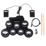 White Pattern Electronic Drum Set Boys and Girls Practice Pad Set Portable Drum Set - Image 2