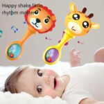 Lion & Giraffe Soft Plush Handheld Rattles for Sensory Development - Image 3