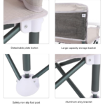 Foldable Baby Dining Chair Seat With Tray And Travel Bag- Grey - Image 4