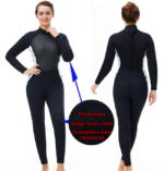 Women's Diving Suit Surfing Scuba Snorkeling Suit Full Swimsuit With Sleeve Length 3 Mm Size M