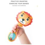 Lion & Giraffe Soft Plush Handheld Rattles for Sensory Development - Image 4