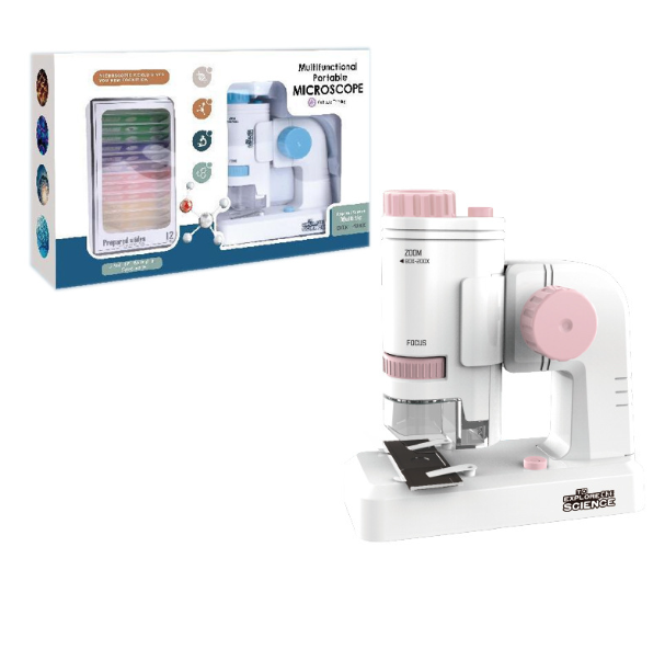 d4d8689c378a3df6853ce0cde5011b73.png Children's Handheld Microscope Portable Science Exploration Outdoor Observation Educational Toy (Pink) - Image 1