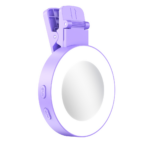 Mini 9-color Pocket Fill Light LED Selfie Ring Light Portable Light Purple