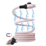 Magnetic Data Cable Fast Charging 60w Dual Input Dual Output Multi-function Magnetic Charging Cable Type-c (pink) - Image 2