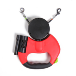 Dual Retractable Dog Leash With LED Light, 3M Leash With 360 Tangle-Free Red