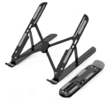 Aluminum Alloy Laptop Stand Folding Lift Vertical Base Heightening Bracket (Black)