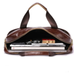 Genuine Leather Men's Briefcase High Quality Business Classic Handbag Holds 14.7 Inch Laptop Bag Coffee Color - Image 2