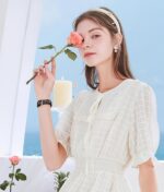 Flower Engraved Silicone Band Compatible With Samsung Galaxy Watch 7 20mm-Black - Image 5