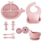 Light Pink Silicone Baby Feeding Set