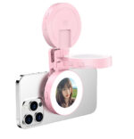 Mini 9-color Pocket Fill Light LED Selfie Ring Light Portable Cherry Pink - Image 2