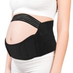 Adjustable Breathable Maternity Belly Band Black 2XL