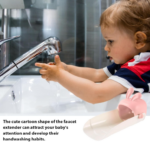 Kids Faucet Extender For Sink |  Pink Silicone Cartoon Water Faucet Extender | For Sink, Bathroom - Image 4