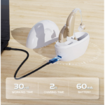 Bluetooth Hearing Amplifiers With Charging Case-Beige & Black - Image 4